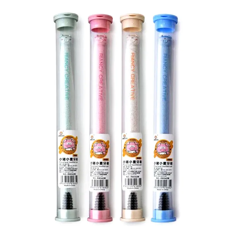 Зубная щетка из бамбукового волокна с ручкой мультфильма Свинка|Зубные щетки| |