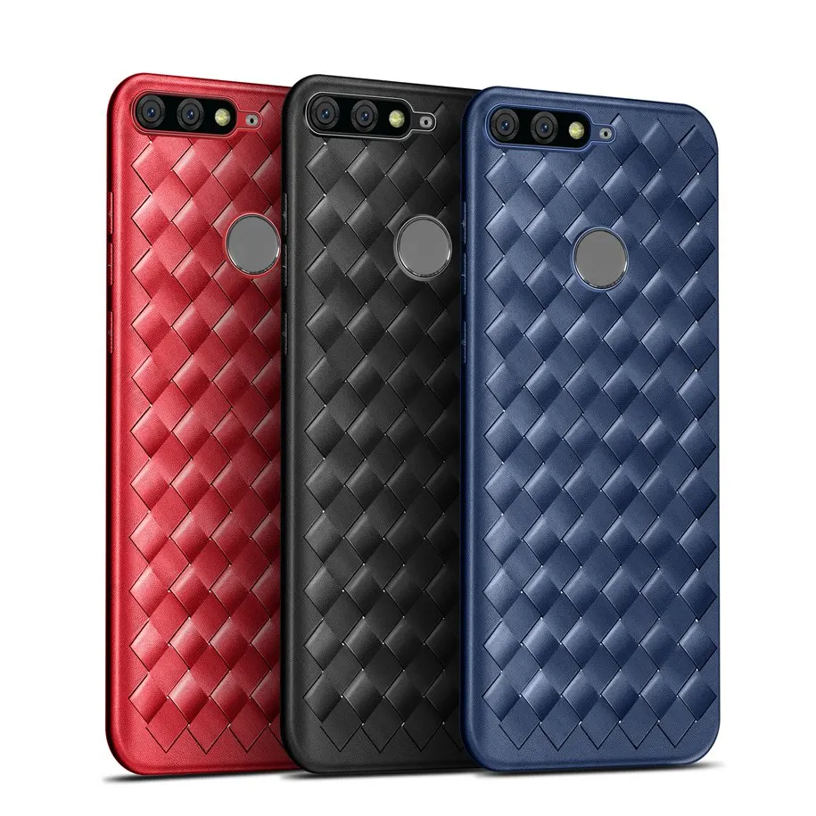 

Silicone Case For Huawei Honor 7C Case 5.7" AUM-L41 Cover Weave Pattern Soft Case For Huawei Honor 7 C 7C Pro LND-L29 5.99 Coque