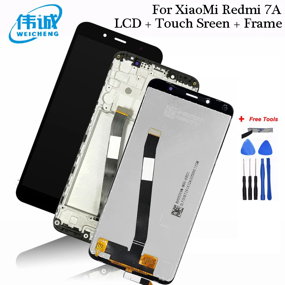 Дигитайзер сенсорного экрана в сборе для Xiaomi Redmi 7A запасная деталь с рамкой ЖК