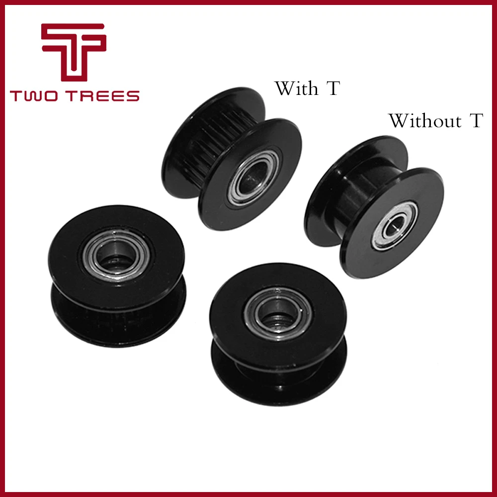 1PC Black GT2 Idler Pulley gear For 3D Printer Parts Aluminum 20 Teeth 16 Teeth 2GT Timing Pulley Bore 3mm 5mm Width Wheel 1 (4)
