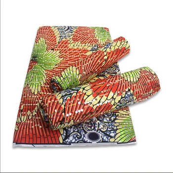 

Latest African Java Wax Fabric with Sequin Embroidery Africa Wax Fabrics 6 Yards Ankara Nigerian Cotton YXL-41