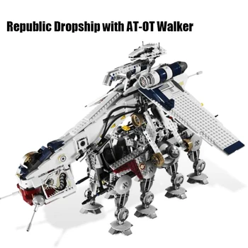 

IN STOCK 05053 Genuine Lepines Star Was Republic Dropship with AT-OT Walker Set Building Blocks Bricks 81055