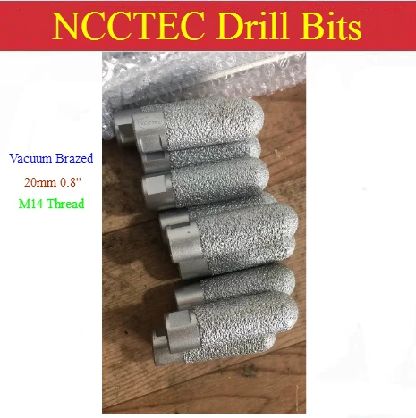 1pcs 0.8'' 20mm Vacuum Brazed Diamond Core Drill Finger Bits Drum Wheel Hole Opener M14 Thread Hole Saw Cutter For Granite