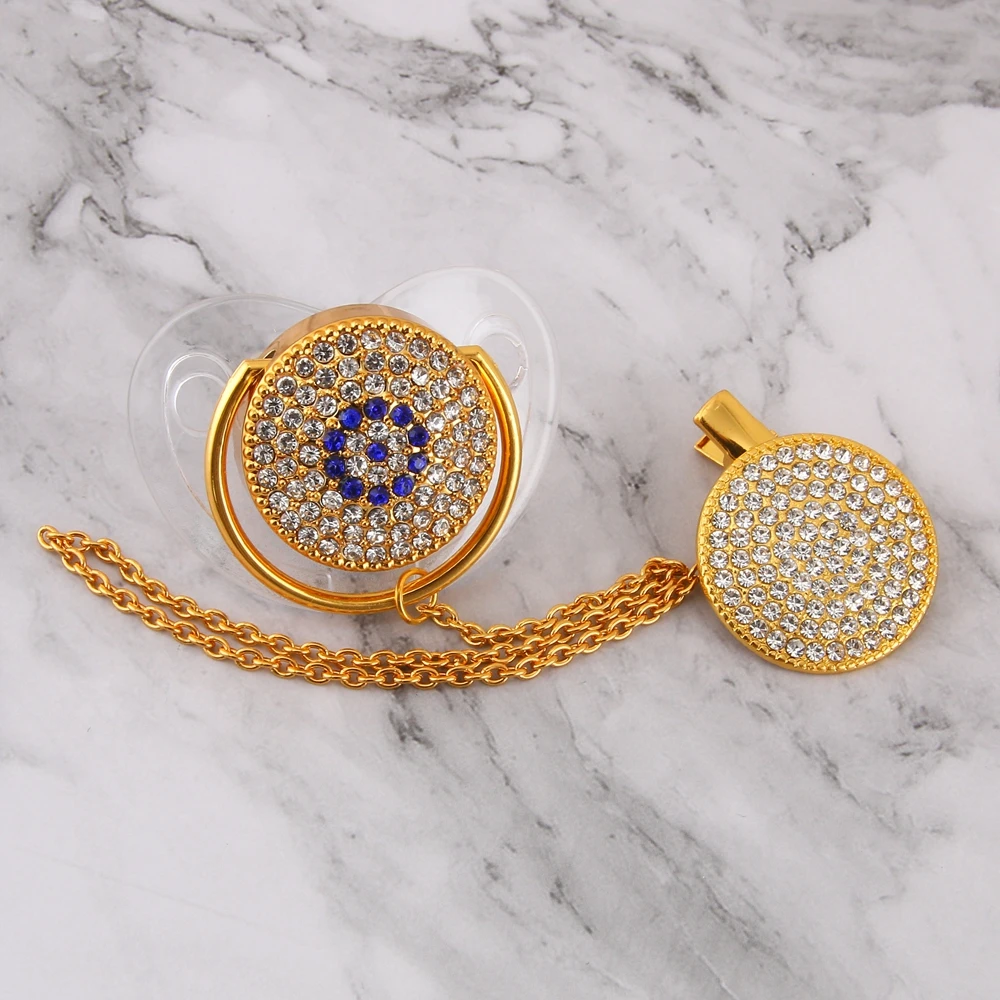 Baby Glam Pearl Pacifier Golden Bling Pacifier Bling Silk Shimmer Pacifier Infant Nipple Soother
