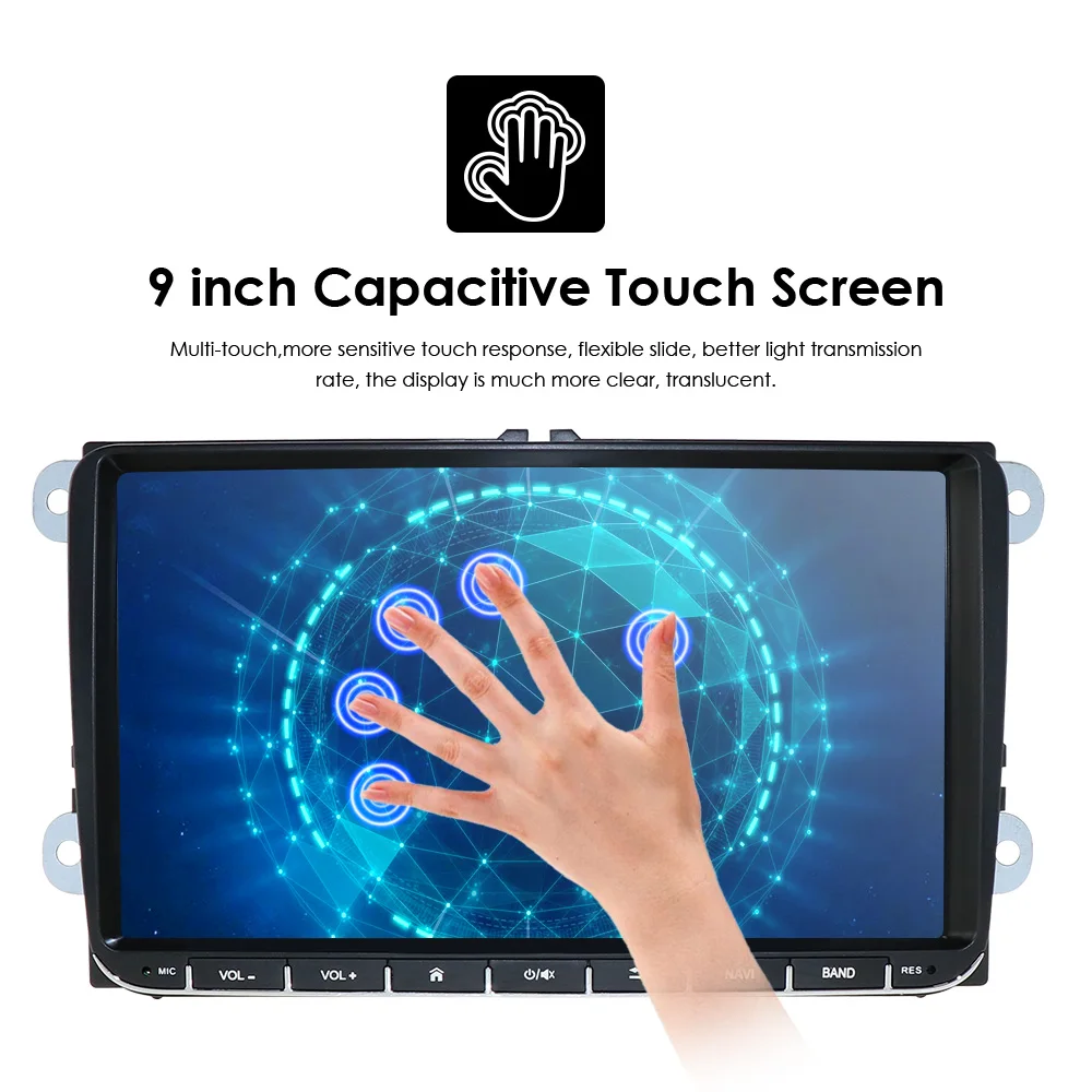 Clearance 1080P 9 inch Car Android 9.0 Car radio GPS Auto radio 2 Din USB for VW Skoda Octavia golf 5 6 touran passat B6 jetta polo tiguan 2
