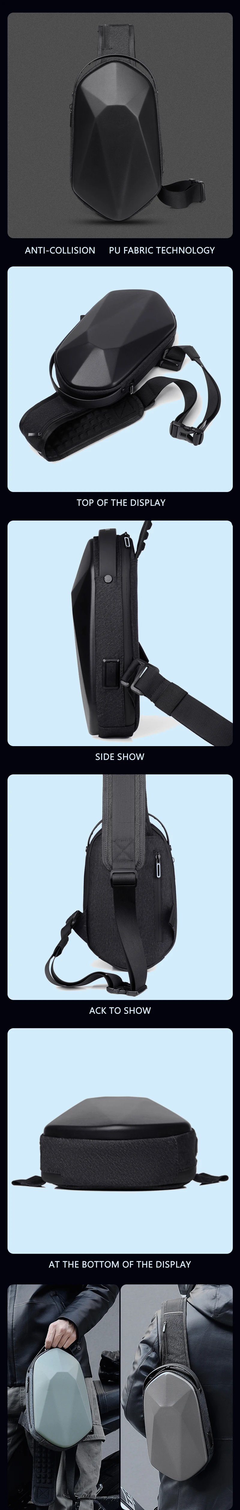 Men Shoulder Bags USB Charging Messenger Bags Anti-theft Male Waterproof Sling Chest Bag School Short Trip Cross Body Bags 2021