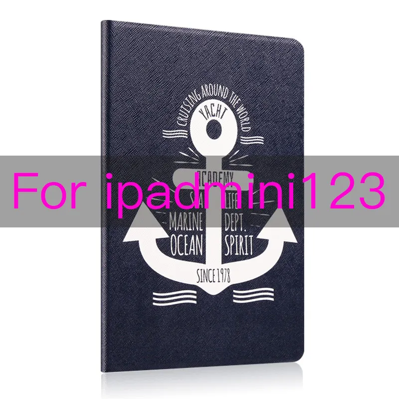 mini123-navigation Чехол для ipad mini 1/2/3/4, жесткая задняя крышка с откидной крышкой, смарт-чехол с подставкой, чехол из искусственной кожи с милым рисунком для девочек, чехол с цветочным принтом, funda - Цвет: mini123-navigation