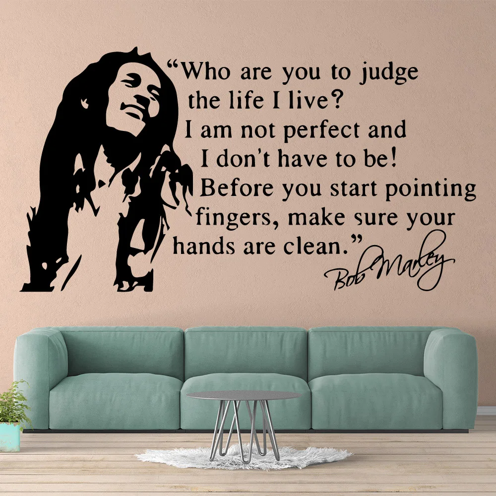 Colorful Soul Music Singer Bob Marley Removable Art Vinyl Wall Stickers For Kids Rooms Waterproof Wall Art Decal