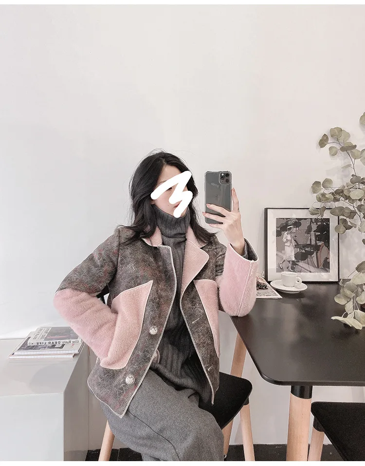 Зимнее пальто, женское пушистое пальто, осеннее, с пуговицами, Прошитое, плюшевое, толстое, повседневное, большой размер, овечья шерсть, зимнее пальто из искусственного меха, Женское пальто