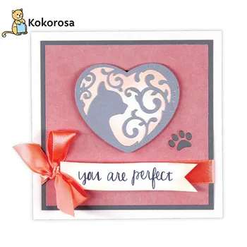 

Kokorosa New Love Pattern Cat Element Metal Cutting Dies for Dies Scrapbooking Card Making DIY Embossing Cuts Craft Dies