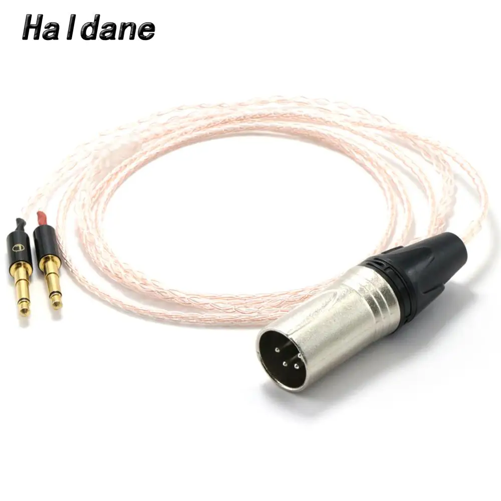 Haldane 4pin XLR Balanced Single Crystal copper Sivler Mix Replacement Headphones Upgrade Cable for Meze 99 Classics Focal Elear