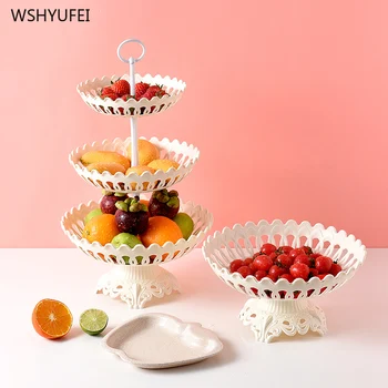 

3-layer fruit plate snack plate European personality dessert table decoration display multi-layer cake rack sugar tea snack tray