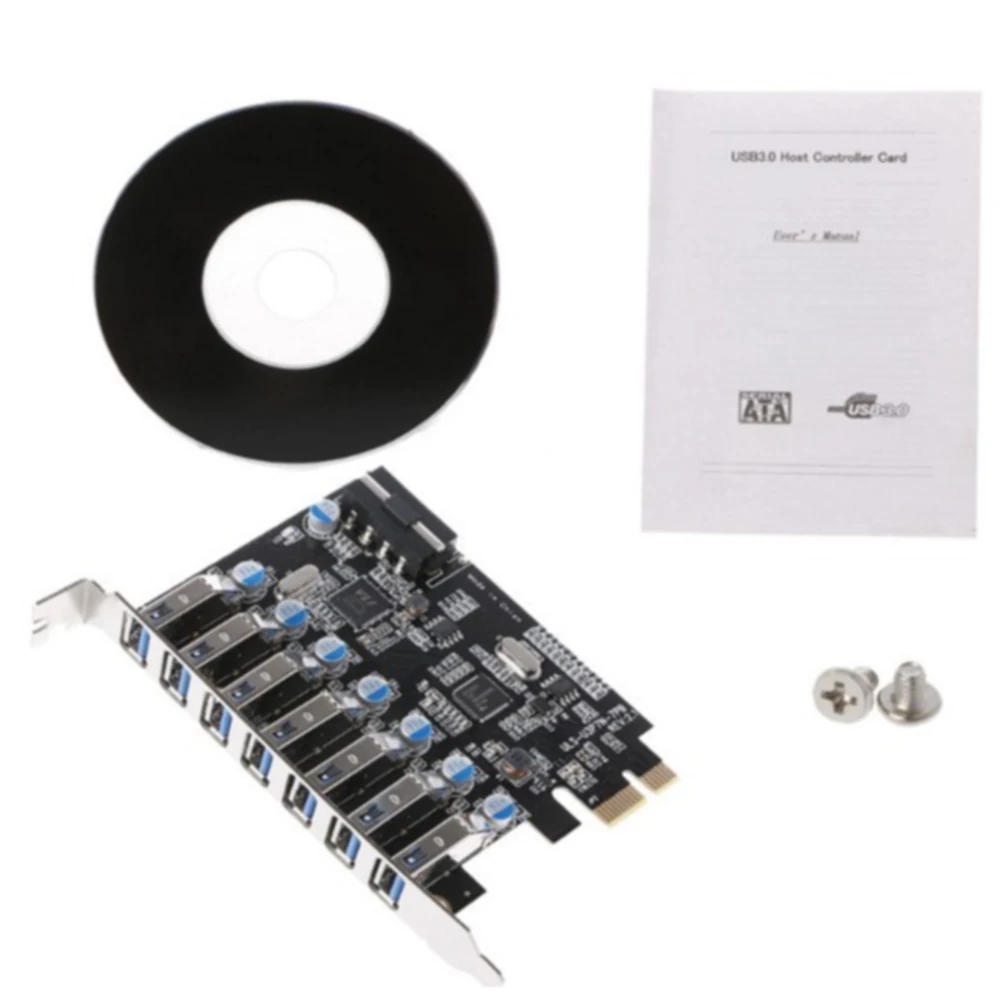 Мини Внутренний PCI-E Express Add On Black USB 3,0 7 port SuperSpeed 5V 4 Pin Hub настольный адаптер расширения карты