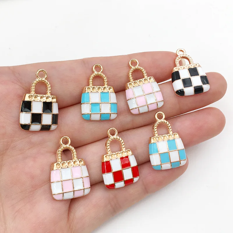 Peixin 10 stücke Charme Emaille Farbe Handtasche Zubehör Handgemachten Schmuck Erkenntnisse für DIY Ohrringe Armband Schmuck Machen Lieferungen – Detail 2