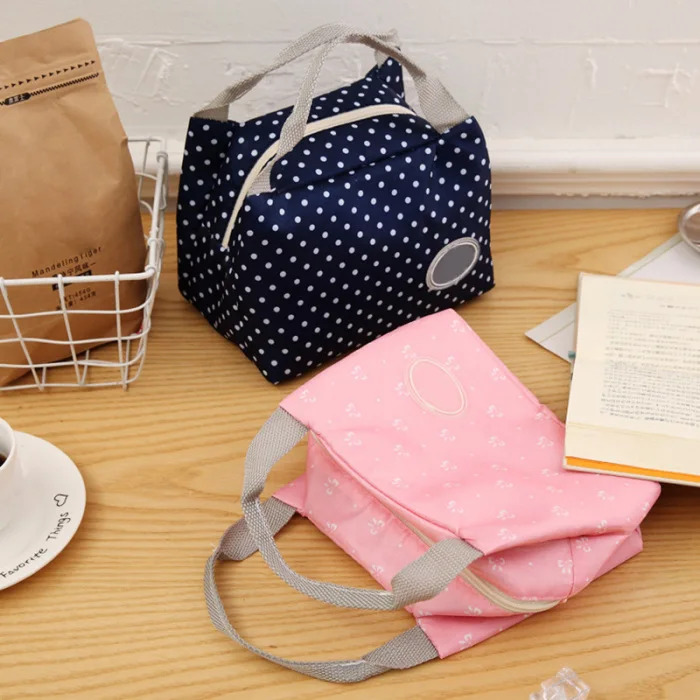 Functional Pattern Cooler Lunch Box Portable Insulated Canvas Lunch Bag Thermal Food Picnic Lunch Bags For Women Kids Lunch Bag