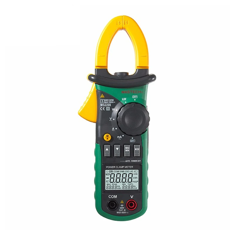 Mastech MS2208 6000 отсчетов гармонический измеритель мощности клещи тест er мультиметр Trms Напряжение Ток Мощность фазовый угол тест