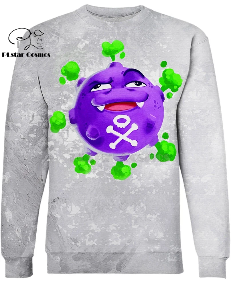 PLstar Космос Покемон из японского аниме Koffing Милые 3d толстовки/Толстовка зима осень забавные длинные selvee Harajuku уличная одежда