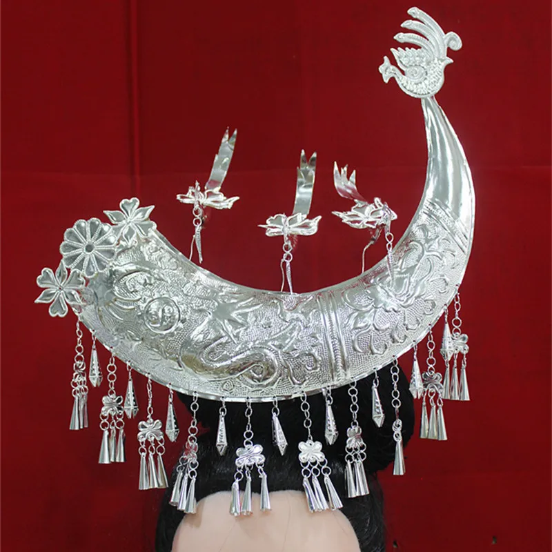 Accessori Per Capelli Miao Argento Corno Di Bue Tornante Performance Sul Palco Danza Copricapo Accessori Per Festival Principessa