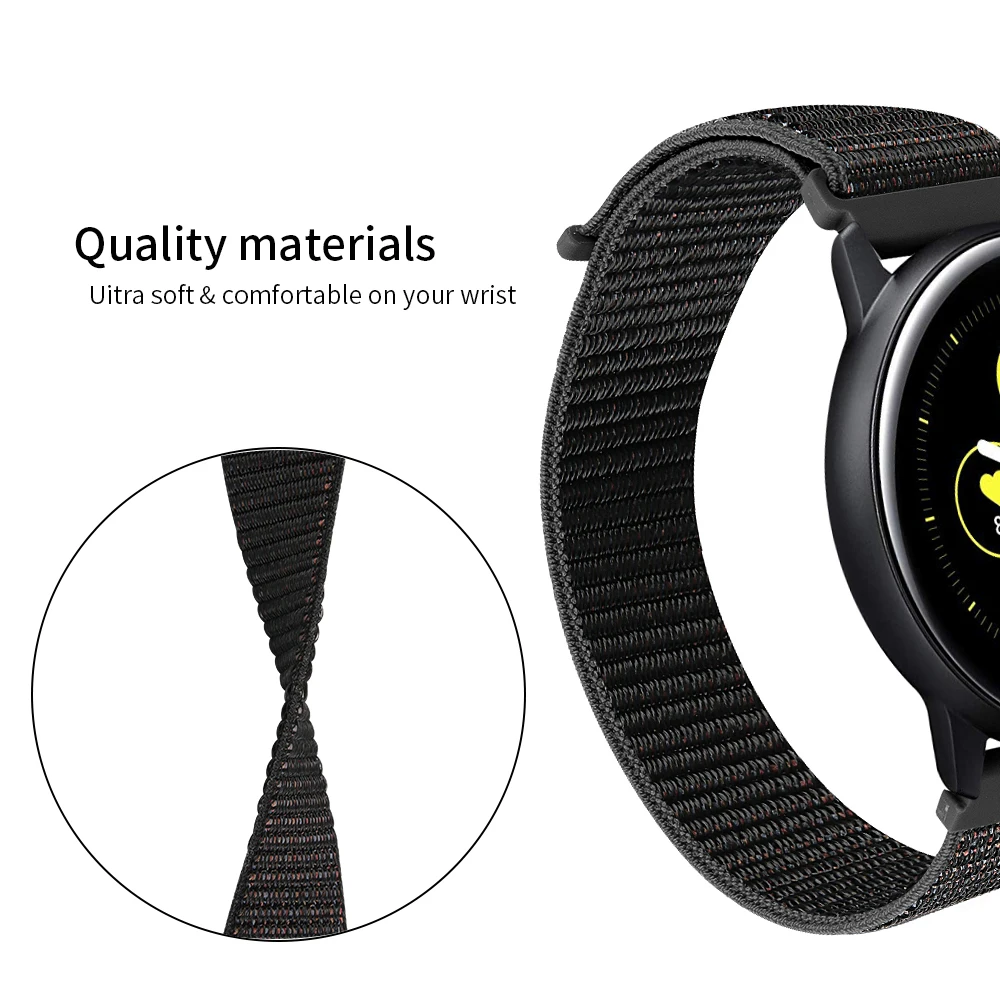 20 мм нейлоновый ремешок для часов Ремешок для samsung Galaxy Watch Active 2 40 мм 44 мм умный Браслет спортивный ремешок для Galaxy 42 мм/S2