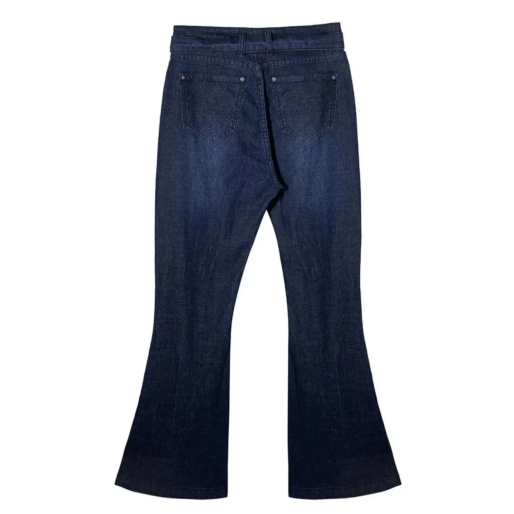 Женские джинсы с высокой талией, джинсовые расклешенные брюки, уличный стиль, синие обтягивающие винтажные брюки, расклешенные джинсы, африканские штаны, брюки