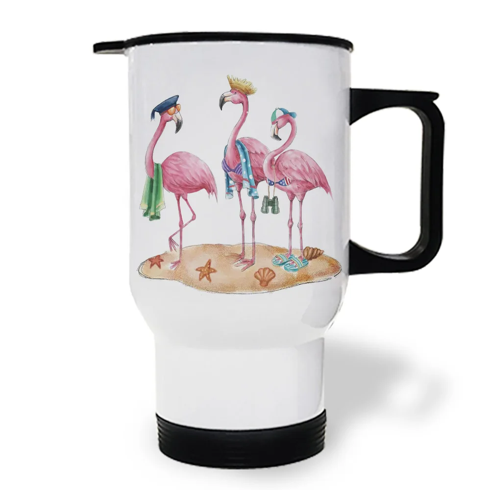 Скандинавский Фламинго Мультфильм Путешествия Кружки Стаканы кофе кружки