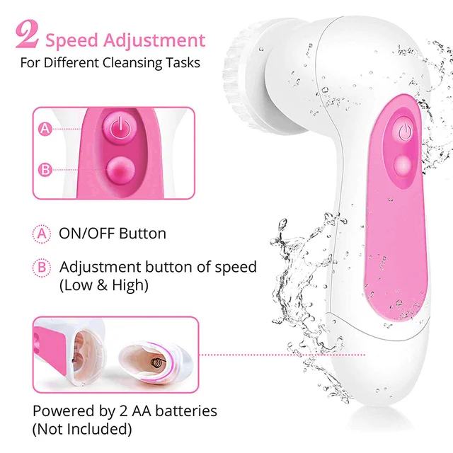 DARSONVAL 5 In1 Electric Face Cleansing Brush Silicone Rotating Facial Brushes Sonic Facial Blackhead Shock Massager Waterproof 4