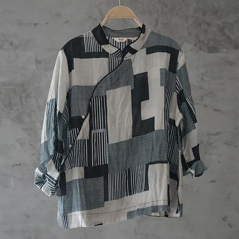 SCUWLINEN 2020 Autumn NEW Women Tops Geometric