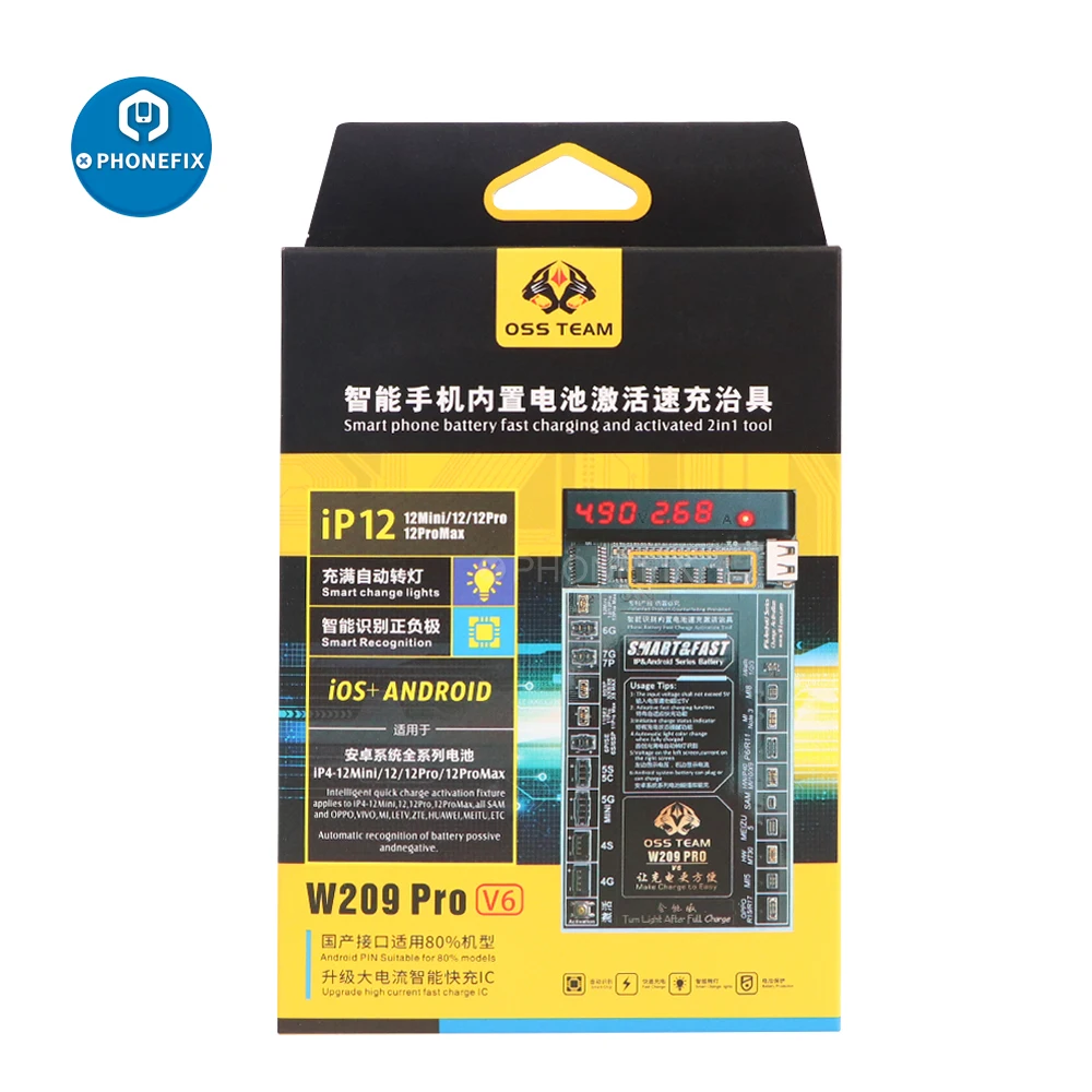 Новая плата активации аккумулятора W209 Pro 2 в 1 для iPhone 4-8 Xs Xsmax XR 11 12 Promax Xiaomi тестер