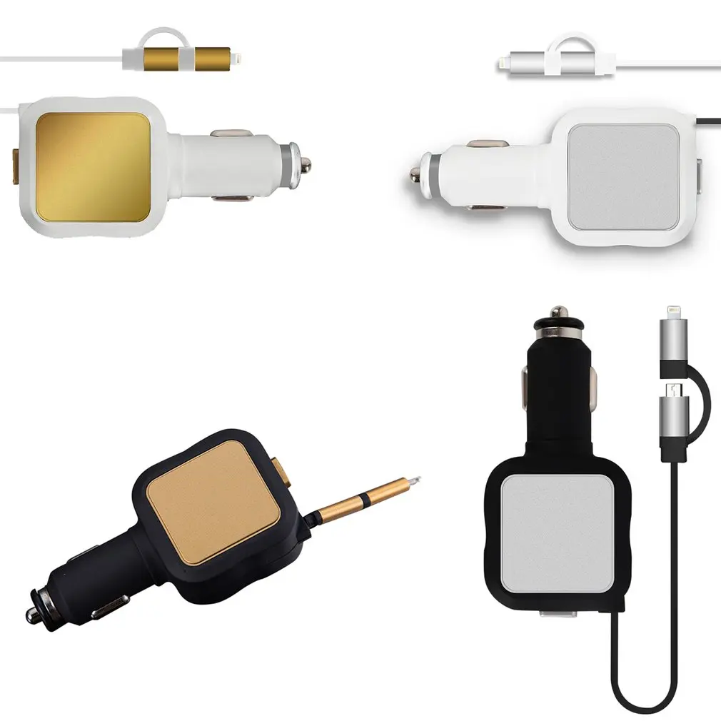 4.8A двойное Usb высокоточное автомобильное зарядное устройство многофункциональное автомобильное зарядное устройство два в одном телескопическая корзина зарядная линия