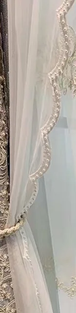 Free return High-quality Modern beautiful European Style Luxury Blue Blackout Curtains for  Living Room Bedroom customize side tulle