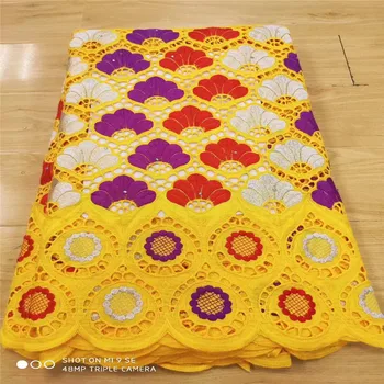 

Swiss Voile Lace Embroidered 2020 African Lace Fabric Beaded Swiss Voile 100% Cotton Lace Fabric For Clothes 3L030512