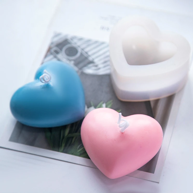 Heart silicone mold 3d heart aroma gypsum plaster silicone mould diy molds SL