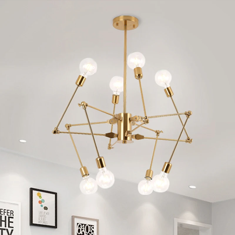 

Modern minimalist restaurant European country bar wrought iron chandelier Nordic loft industrial wind spider chandelier