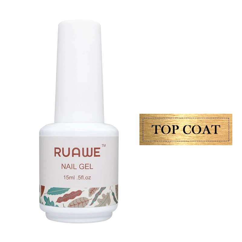 top coat RUAWE Гель-лак для ногтей Темно-синий голубой УФ-Гель-лак синяя серия гель для ногтей Полупостоянный УФ лак-Гель Дизайн ногтей Vernis 15 мл - Цвет: top coat