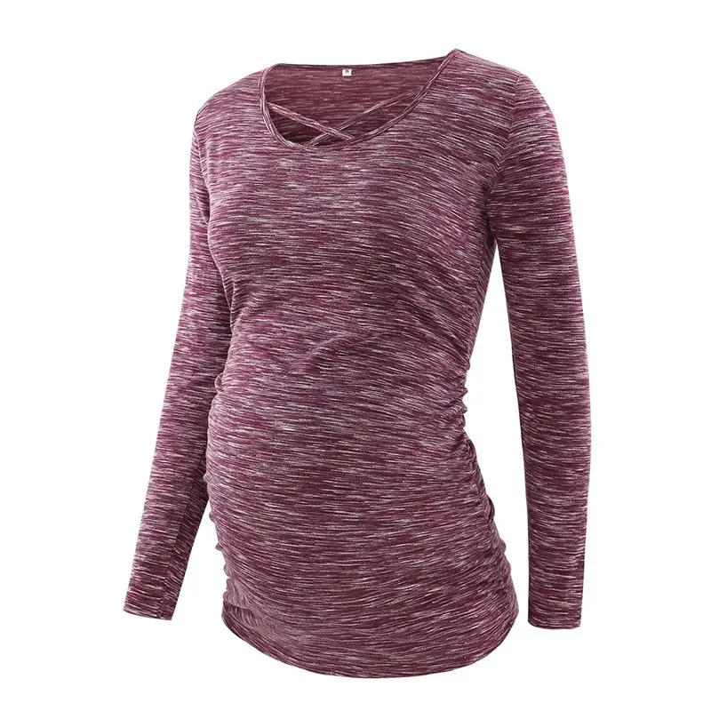 1pcs as pic Комплект из 3 предметов; женская одежда; Одежда для беременных; Блузы для беременных; однотонная Туника; Топ; рубашка; Удобный Повседневный Топ для беременных - Цвет: 1pcs as pic