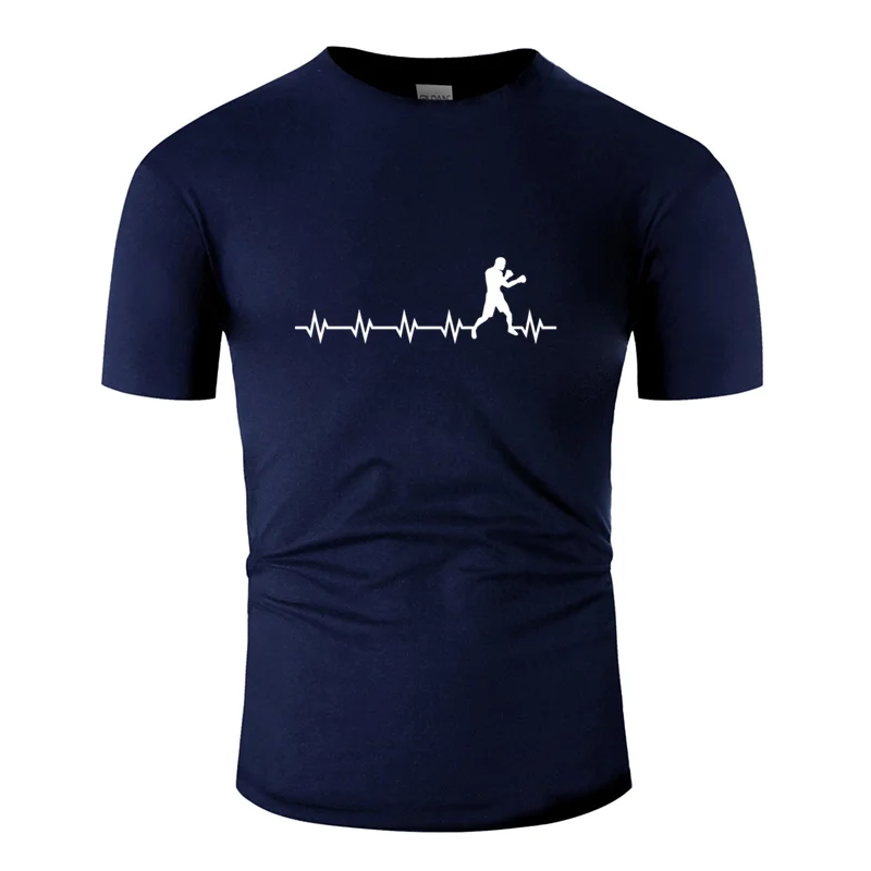 Men-Navy Blue Трикотажная дышащая футболка для занятий боксом, одежда для отдыха, Мужская футболка с круглым воротником, хлопок, большой размер S~ 5xl, хип-хоп - Цвет: Men-Navy Blue