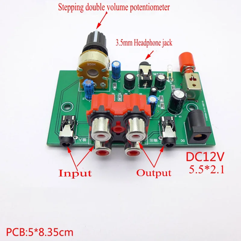 NE5532 Music o Signal Pre Amplifier Gain Boost 20Db Headphone Volume Amplification Front Board