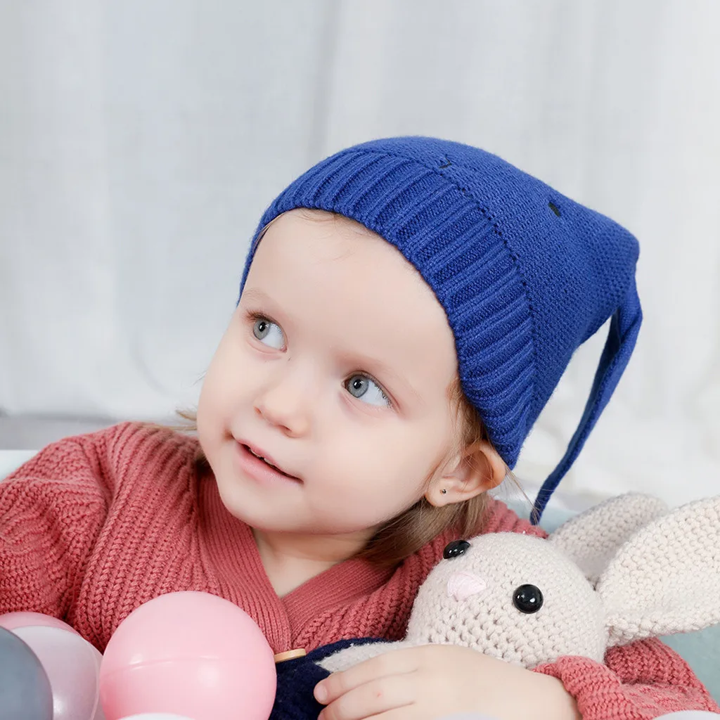 Теплая Зимняя Повседневная вязаная шапка с капюшоном для детей 1-4 лет, лыжная шапка с милыми заячьими ушками, вязаная детская шапка с капюшоном для малышей#30