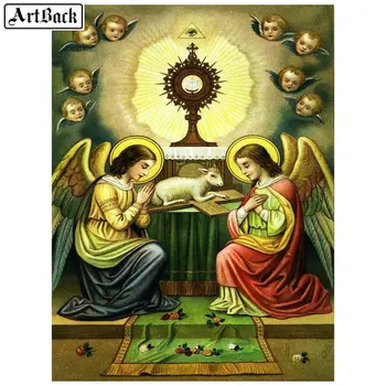 

Full Square Mosaic Angel Lamb 5d Diamond Painting Religious Jesus Rhinestone Embroidery Handicraft