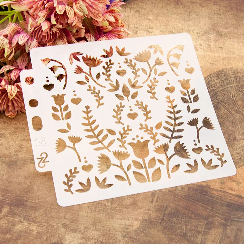 

Little Flowers leaf DIY Layering Stencils Wall Painting Scrapbooking Coloring Embossing Crafts Album Decor Paper Card Template
