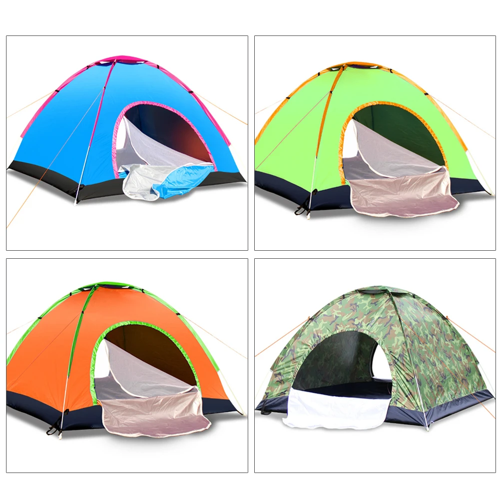 New Outdoor Automatic Tents Oxford Cloth Blue Camping Waterproof Tents Beach Hiking Tent with Carry Bag