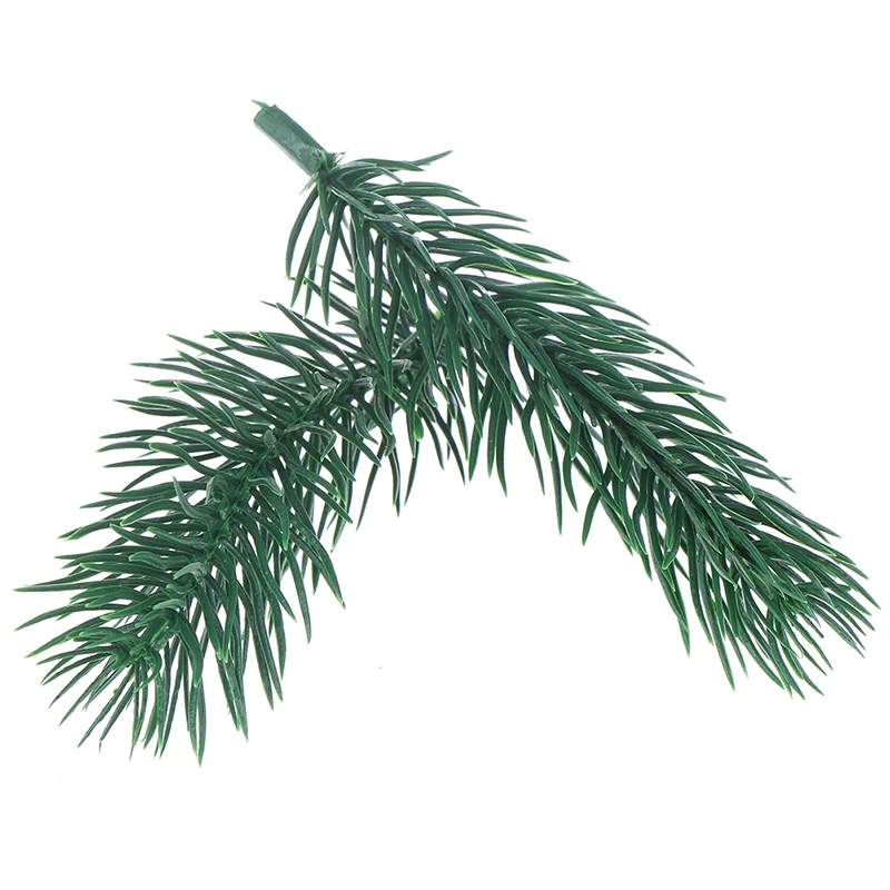 20PCS Artificial Plastic Green Pine Plants Branches Wedding Home Party Decorations DIY ChristmasTree Handcraft Accessories