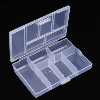 

4 Styles Hot Sale Transparent Plastic Storage Box Small Portable Component Beads Ring Jewelry Pills Organizer Nail Tip Case