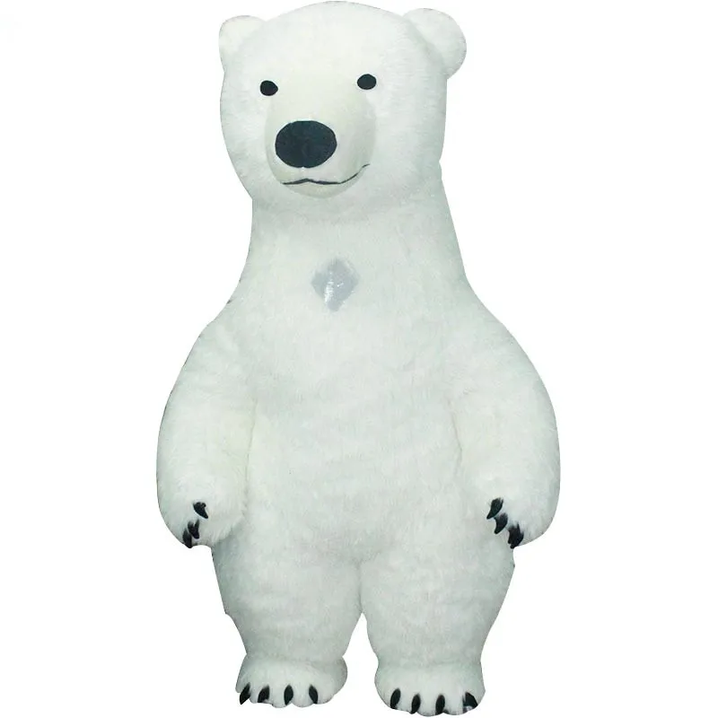 Надувной костюм полярного медведя, костюм животного для взрослых, косплей, вечерние костюмы для игр, одежда для рекламы, карнавал, Хэллоуин, Рождество