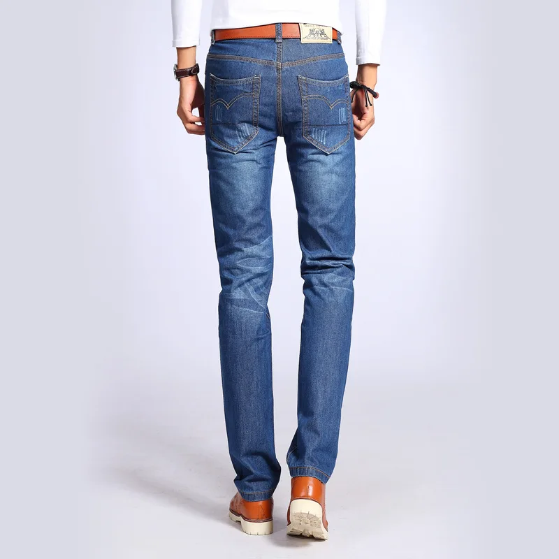 Spring MEN'S Jeans Fashion Casual Men Solid Color Cat Whisker Cowboy Straight-Leg Trousers AliExpress Wholesale