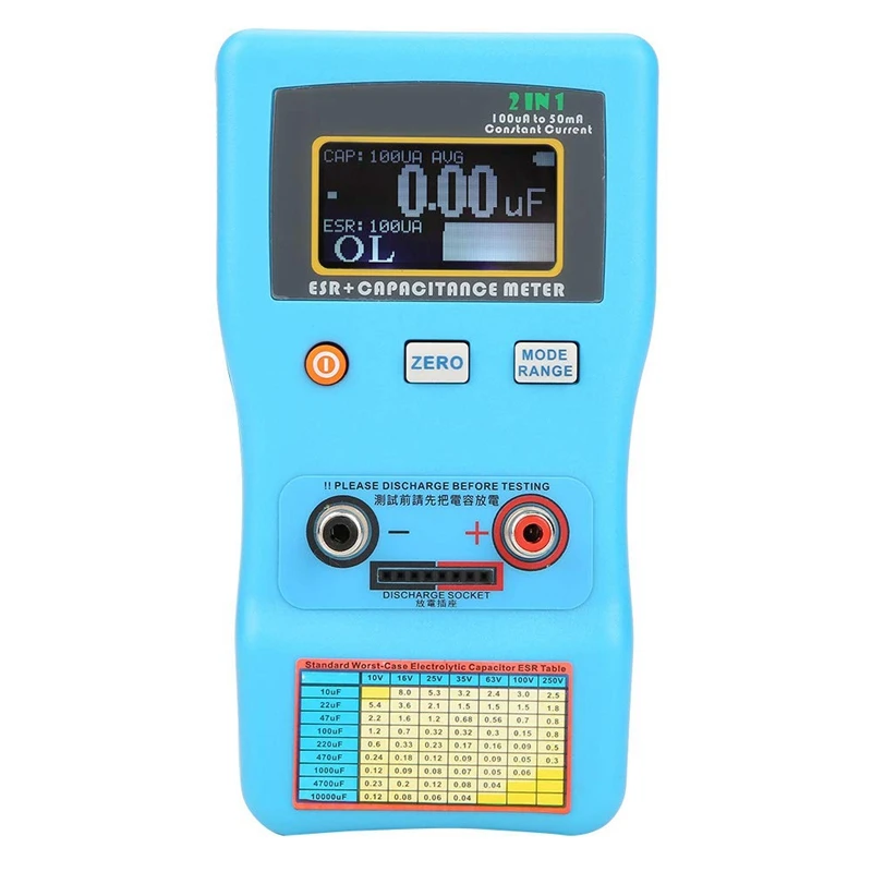GTBL MEC-100 конденсатор метр, высокоточный цифровой дисплей Автоматический диапазон электролитическая реакция емкости ESR метр, конденсатор метр