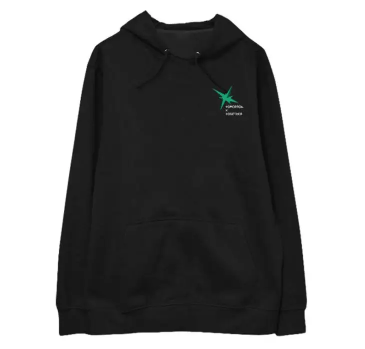 fleece Новое поступление kpop txt альбом Магия же печать черные толстовки для фанатов унисекс флис/тонкий пуловер Свободный свитшот - Цвет: fleece