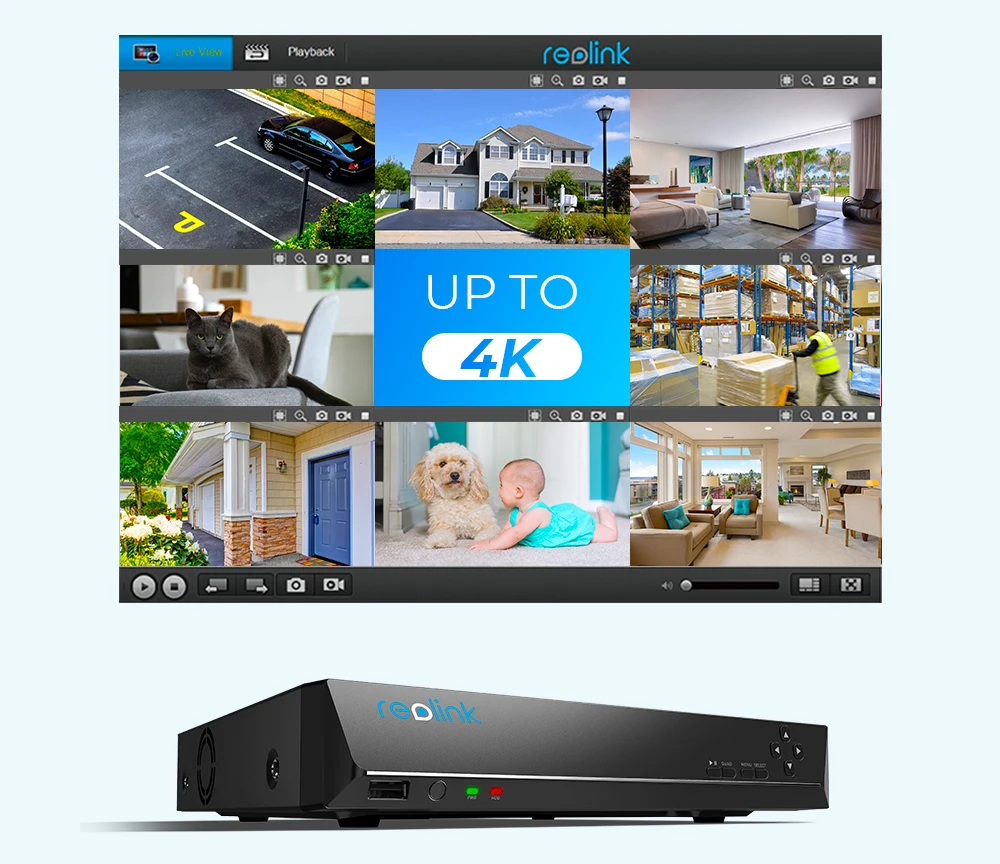 Reolink 8ch NVR 4MP 5MP HDD 24/7 запись только для HD IP камеры видео Рекордеры RLN8 410 NO