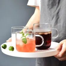 Японская Бытовая прозрачная стеклянная Высокая боросиликатная термостойкая кофейная чашка 470 мл/380 мл/350 мл офисные питьевые чашки в подарок