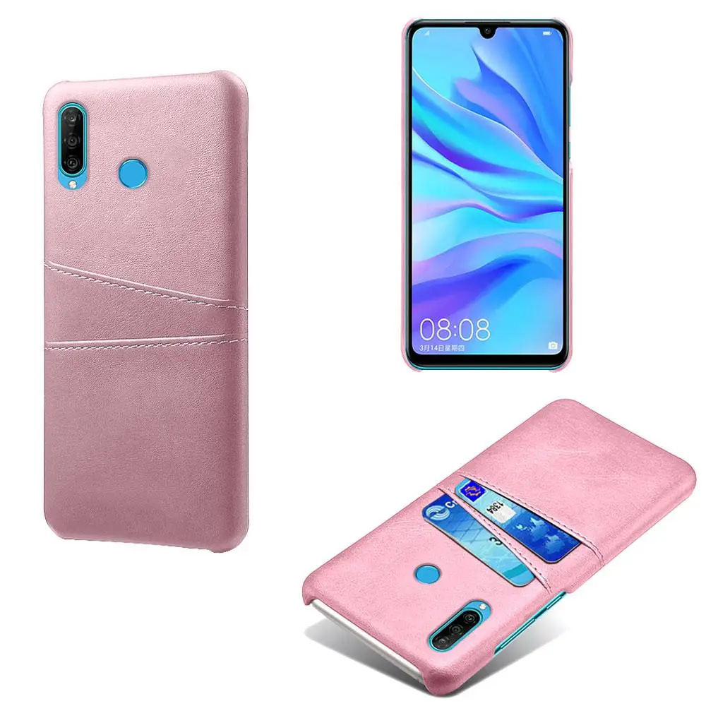 Чехол для huawei P30 P20 Pro Lite mate 30 20 10 Pro с отделением для карт из искусственной кожи+ чехол из поликарбоната для huawei P8 Lite mate 9 10 20 Lite Funda - Цвет: Rose Gold